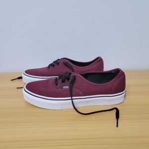 Vans Authentic Canvas Skateboard Shoes Burgundy‎ Mens 6 Womens 7.5 Sneakers